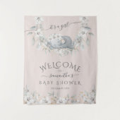 Elephant Flower Het is een meisje Baby Wandkleed (Voorkant)