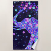 Elephant Flowers Beach Towel Spring Strandlaken (Voorkant)