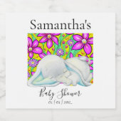 Elephant Flowers Boy Baby shower Wine Label Sparkling Wijnetiket (Enkel label)