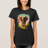 Elephant Flowers Cute Painting Flower Elephant 4 T-shirt (Voorkant)