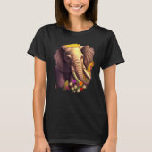 Elephant Flowers Cute Painting Flower Elephant T-shirt (Voorkant)