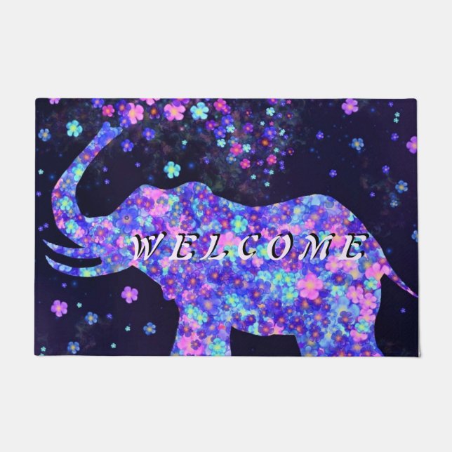 Elephant Flowers Doormat - Spring Joy - Welkom Deurmat (Voorkant)