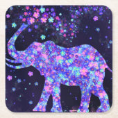 Elephant Flowers Papier Onderzetter (Voorkant)