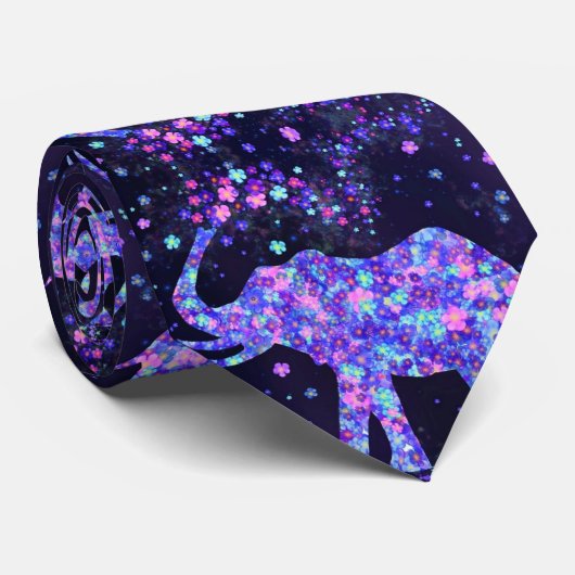 Elephant Flowers - voeg uw Afbeelding/tekst/naam t Stropdas (Opgerold)