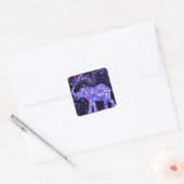 Elephant Flowers - voeg uw Afbeelding/tekst/naam t Vierkante Sticker (Envelop)