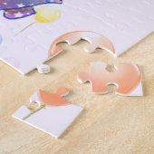 Elephant Flying Colorful Balloons Birthday Puzzle Legpuzzel (Zijkant)