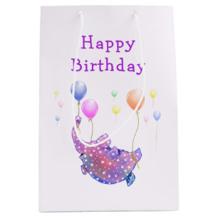 Elephant Flying met Balloons Gift Bag Medium Cadeauzakje
