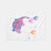 Elephant Flying with Balloons Baby Fleece Blanket (Voorkant (Horizontaal))