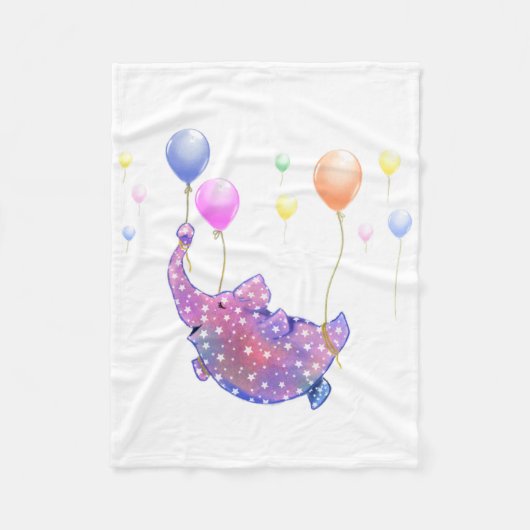 Elephant Flying with Balloons Baby Fleece Blanket Deken (Voorkant)
