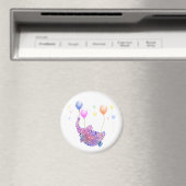 Elephant Flying with Colorful Balloons Magnet (Insitu (Vaatwasser))