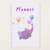 Elephant Flying with Colorful Balloons Planner (Voorkant)