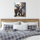 Elephant Folk Art Painting Canvas Afdruk (Insitu (Slaapkamer))