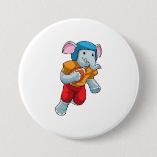 Elephant Football Sports Ronde Button 7,6 Cm