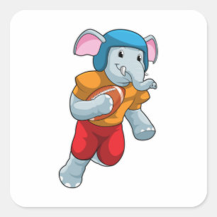 Elephant Football Sports Vierkante Sticker