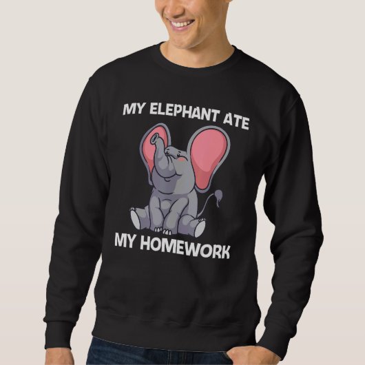 Elephant For Kids Boys Wildlife Indian Elephant Trui (Voorkant)