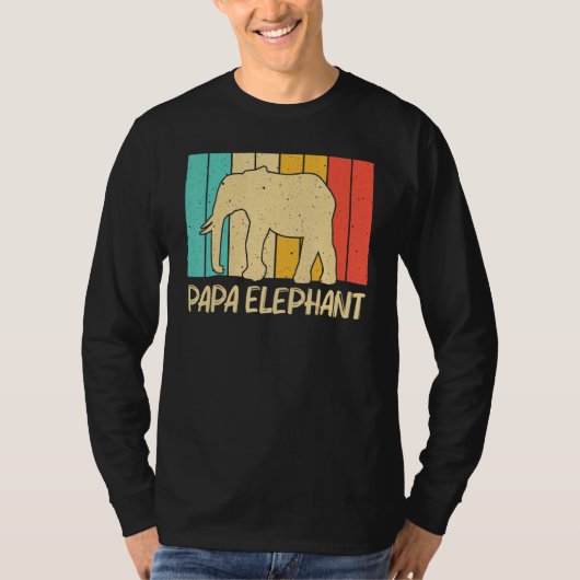 Elephant For Men Dad Indian Elephant Mammoth Vinta T-shirt (Voorkant)
