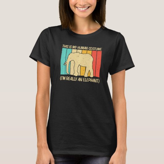 Elephant For Men Women Indian Elephant Mammoth Vin T-shirt (Voorkant)
