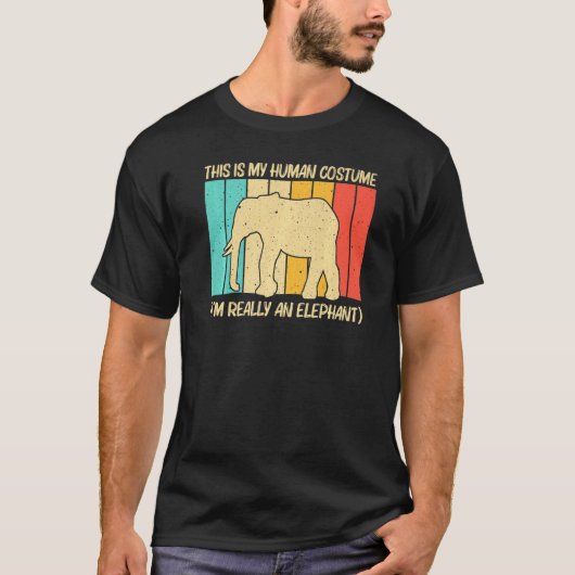 Elephant For Men Women Indian Elephant Mammoth Vin T-shirt (Voorkant)