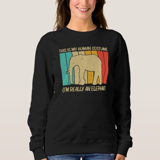 Elephant For Men Women Indian Elephant Mammoth Vin Trui (Voorkant)