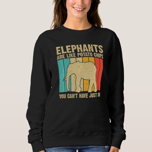 Elephant For Men Women Indian Elephant Mammoth Vin Trui (Voorkant)
