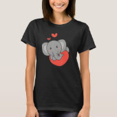 Elephant For Valentine s Day Cute Animals With Hea T-shirt (Voorkant)