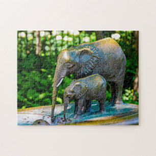 Elephant Fountain Jigzaag Puzzle Legpuzzel