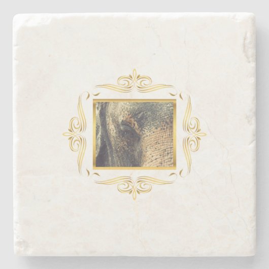 Elephant Framed Stenen Onderzetter (Voorkant)