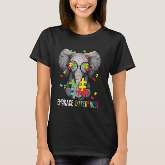 Elephant Funny Autism Awarenes T-shirt (Voorkant)