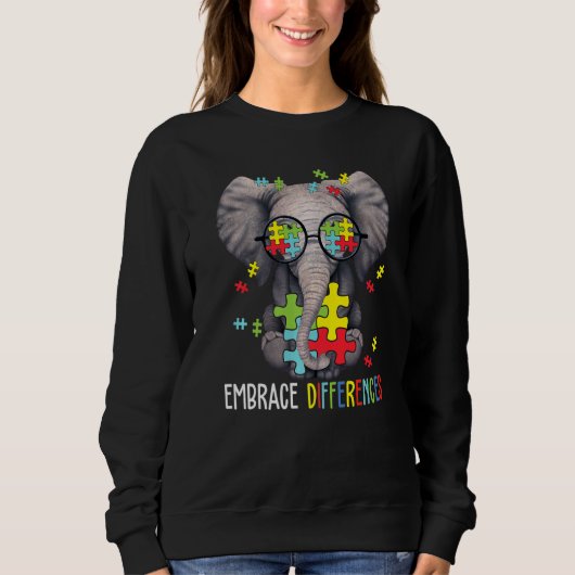 Elephant Funny Autism Awarenes Trui (Voorkant)