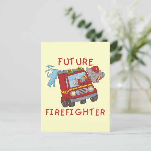 Elephant Future Firefighter Tshirts and Gifts Briefkaart (Staand voorkant)