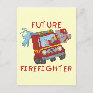 Elephant Future Firefighter Tshirts and Gifts Briefkaart