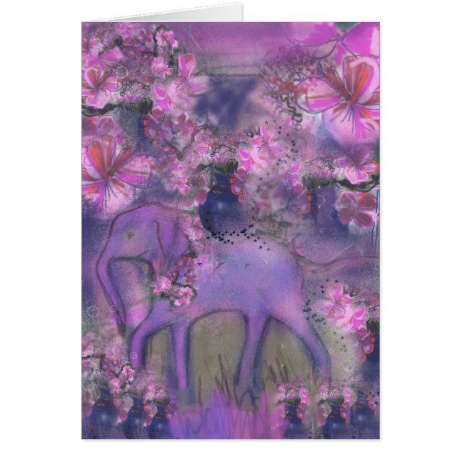 Elephant garlandt met roze bloemen (Voorkant)