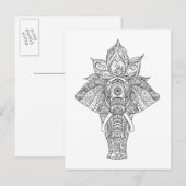 Elephant geïnspireerd briefkaart (Voorkant / Achterkant)
