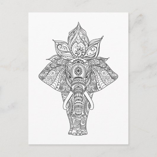 Elephant geïnspireerd briefkaart (Voorkant)