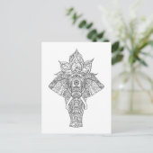 Elephant geïnspireerd briefkaart (Staand voorkant)