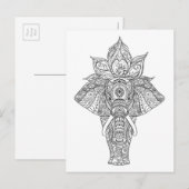 Elephant geïnspireerd briefkaart (Voorkant / Achterkant)