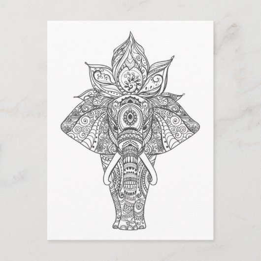 Elephant geïnspireerd briefkaart (Voorkant)