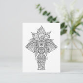 Elephant geïnspireerd briefkaart (Staand voorkant)