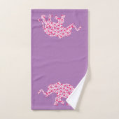 Elephant gemaakt in roze harten bad handdoek (Handdoek)