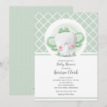 Elephant Gender Neutral Baby Shower Invitaties