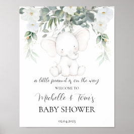 Elephant Gender Neutral Baby shower Welcome Sign Poster