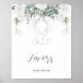 Elephant Gender Neutral Favors Sign Poster (Voorkant)