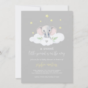 Elephant Gender Neutrale Baby shower Uitnodiging