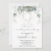 Elephant Gender Neutrale Baby shower Uitnodiging (Voorkant)