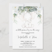 Elephant Gender Neutrale Baby shower Uitnodiging (Voorkant)