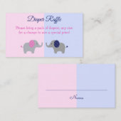 Elephant Gender onthullen Baby shower Diaper Raffl Informatiekaartje (Voorkant / Achterkant)