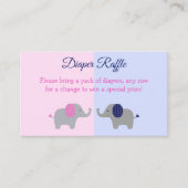 Elephant Gender onthullen Baby shower Diaper Raffl Informatiekaartje (Voorkant)