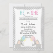 Elephant Gender Reopenbaart de uitnodiging van de  (Voorkant)