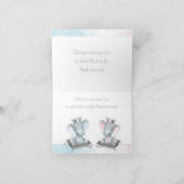 Elephant Gender Reveal and Twin Baby Shower Bedankkaart (Binnen)