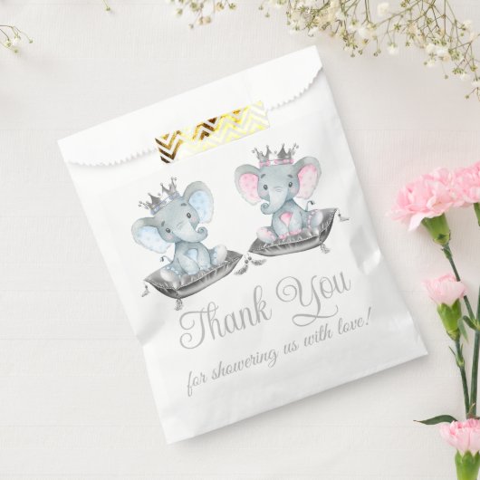 Elephant Gender Reveal Baby shower Bedankzakje (Gezegeld)